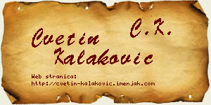 Cvetin Kalaković vizit kartica